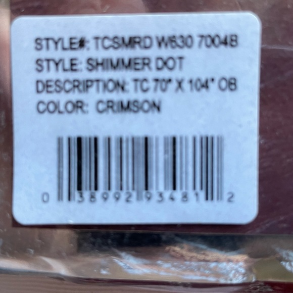 NWT    WATERFORD FINE LINENS TABLECLOTH   SHIMMER DOT   70” x 104” - Picture 3 of 3